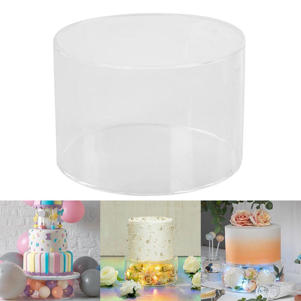 R-FLOWER Round Clear Acrylic DIY Tray Cake Tools Tillers Dekorasi Papan Pajangan Kue