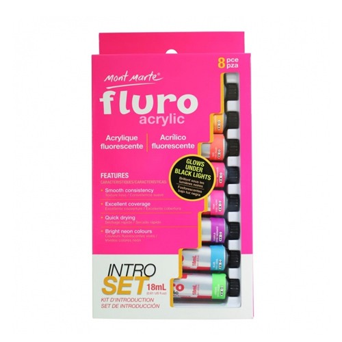 

Mont Marte Fluro Acrylic Intro Set 18ml x 8