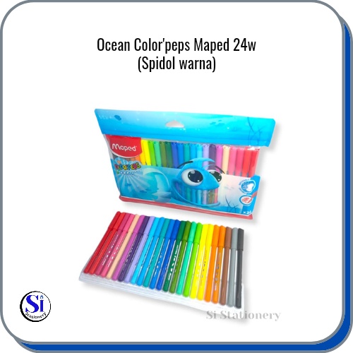 

Spidol Warna Ocean Color'peps MAPED 24 Warna/Erasable Washable/Zip Bag