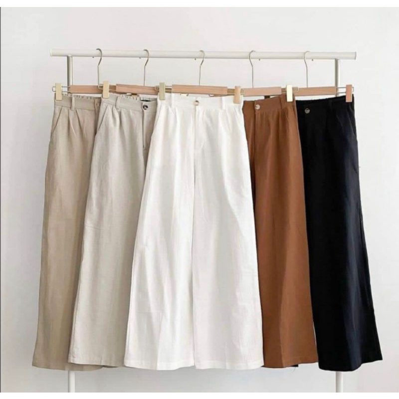 CELANA KULOT HAIGHWAIST / CELANA KULOT PANJANG WANITA / KULOT BAHAN LINEN PREMIUM / KULOT HITAM / KULOT MOCCA / KULOT CREAM / KULOT HIJAU  / KULOT COKSU / KULOT ALMOND  /KULOT PUTIH / KULOT TERBARU