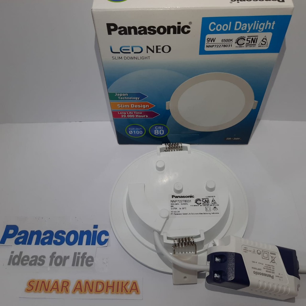 LED SLIM DOWNLIGHT PANEL 9 WATT PANASONIC NNP 72278/NNP 72272