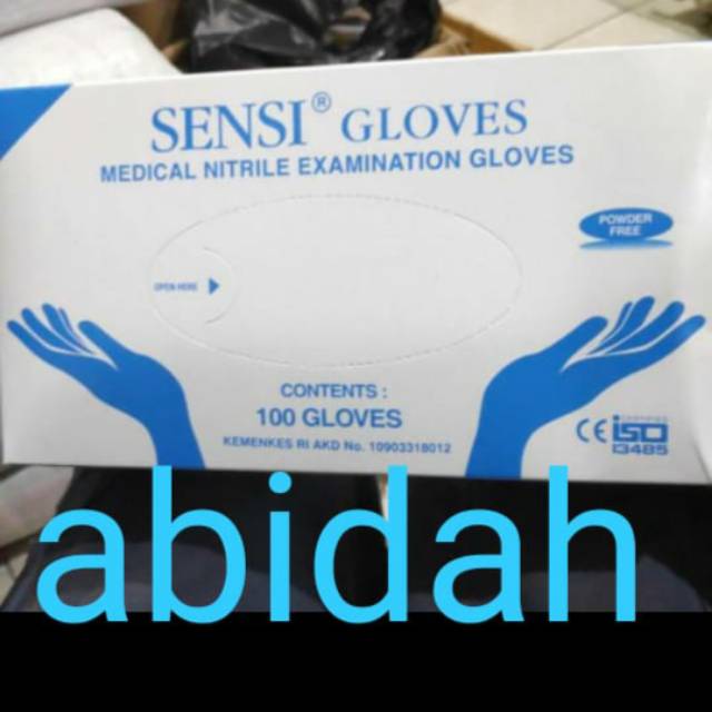 Sensi Nitrile sarung tangan non powder Nitril gloves isi 100