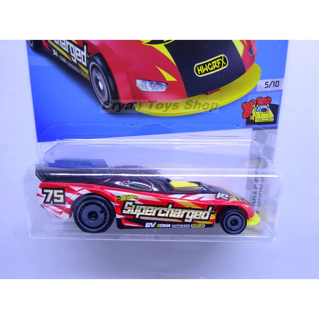 Hot Wheels Supercharged Merah Kuning - Mobil Balap