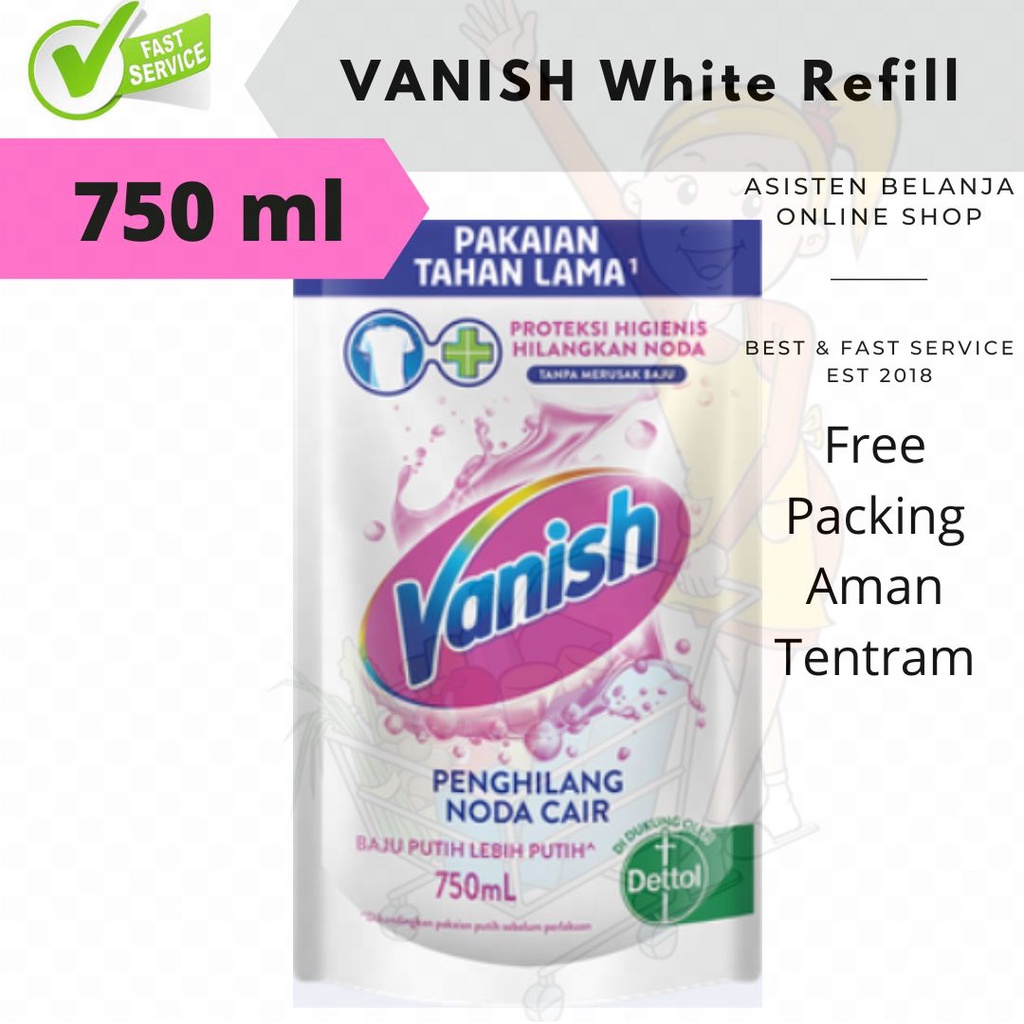 Vanish Cair Liquid Refill refil 750 ml penghilang noda pemutih pakaian 750ml