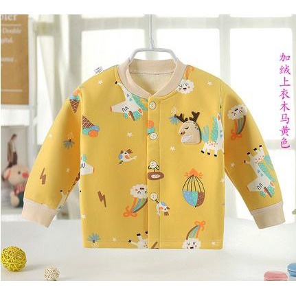 Sweater Kancing Atasan Panjang Bayi Anak Fleece Import Laki laki Perempuan Bahan Tebal Lembut 0 -2 Tahun