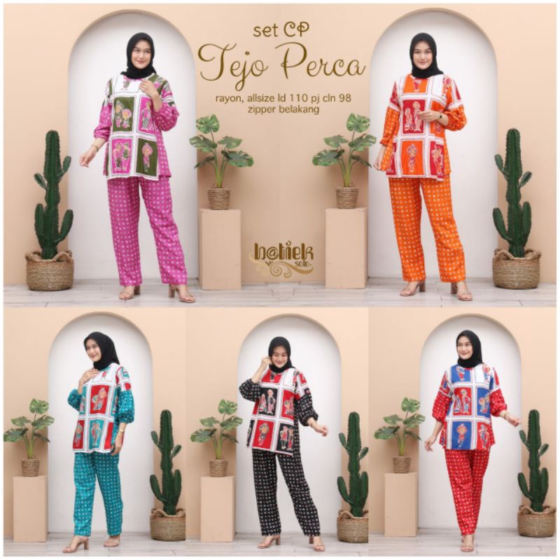 Setelan Wanita Tejo Perca Setelan Wanita Motif Batik Kekinian Baju Setelan Wanita Batik