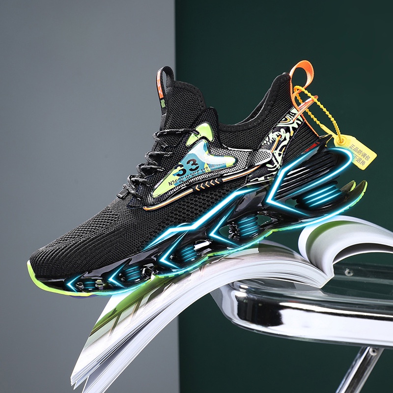 Pisau Tajam Sepatu Pria 2021   Breathable Woven Terbang Sepatu Fashion  Korea Fashion Tren Siaran La