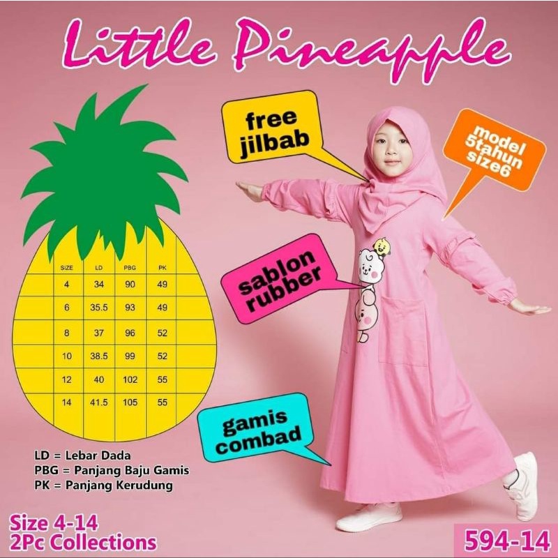 ( LP. 594-14 ) LITTLE PINEAPPLE Gamis BT-21 No. 4-14