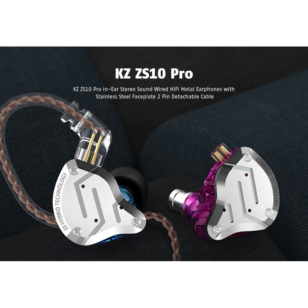 KZ-ZS10 PRO Earphone IEM 4BA 1DD Hybrid