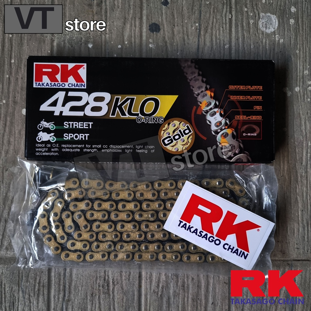 Rantai SSS RK Takasago Oring 428 KLO ELO 120L 130L 140L GOLD "HEAVY DUTY"