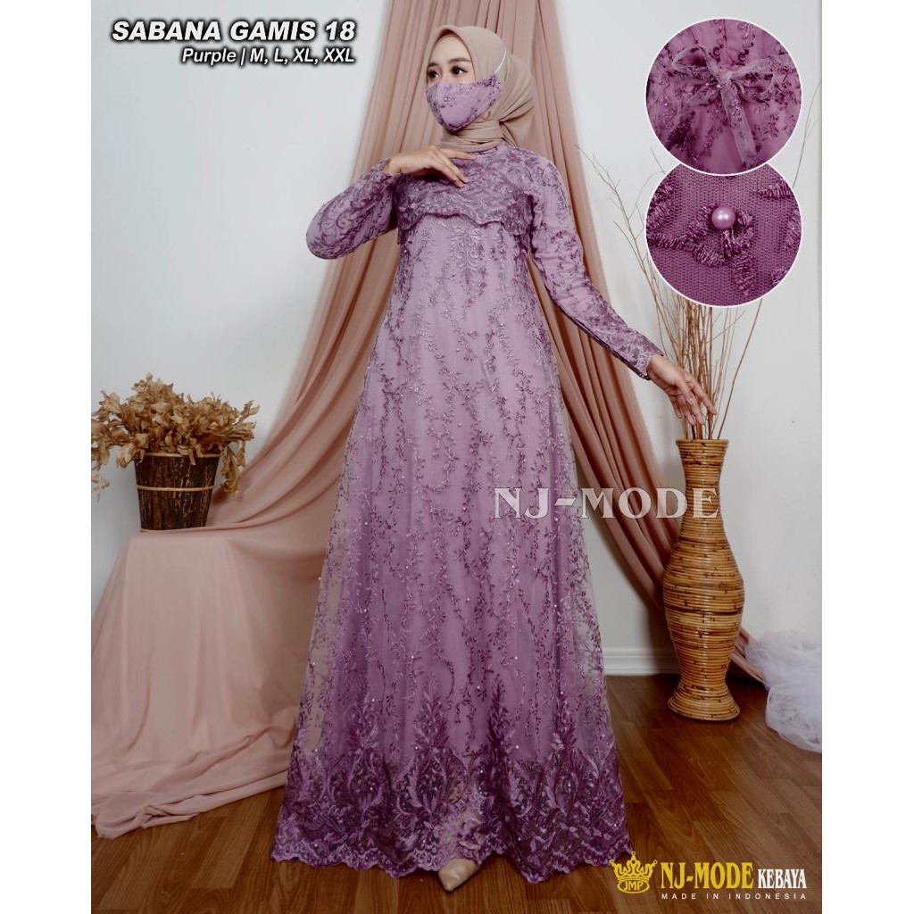 PROMO LONG GAMIS TULLE BORDIR / LONG GAMIS PESTA / LONG GAMIS FULL BORDIR