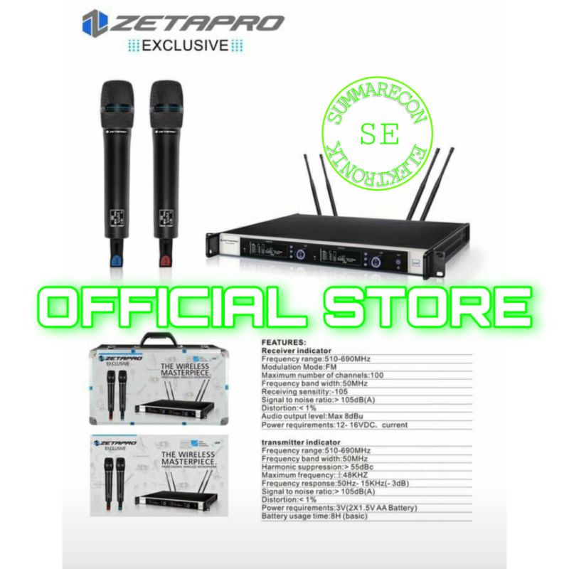 mic wireless original zetapro exclusive koper mic microphone karaoke