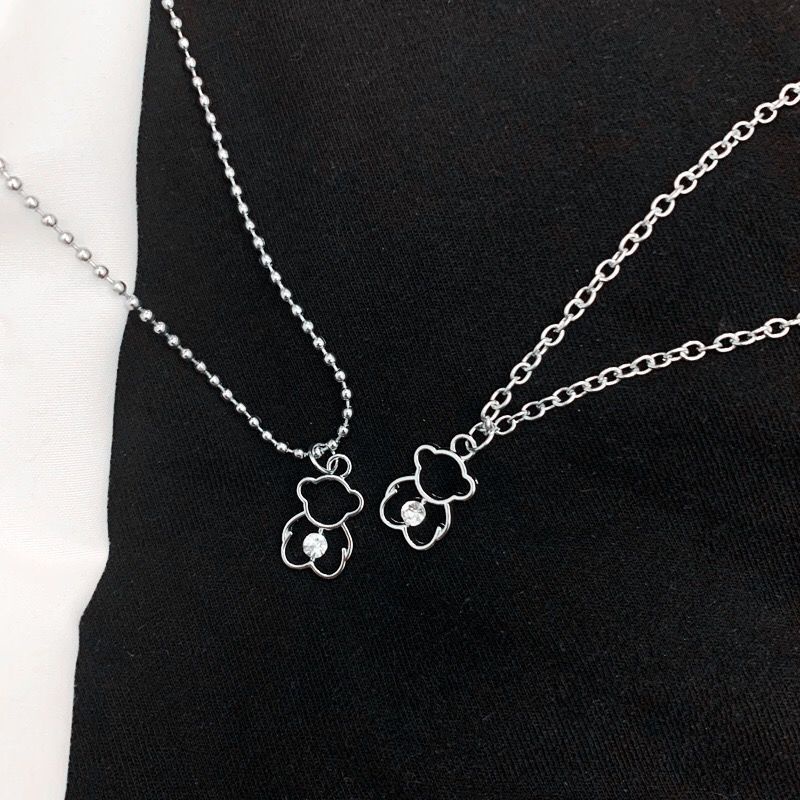 Gaya Korea ins Bear kalung untuk Wanita cahaya mewah pribadi minoritas rasa desain semua yang sesuai