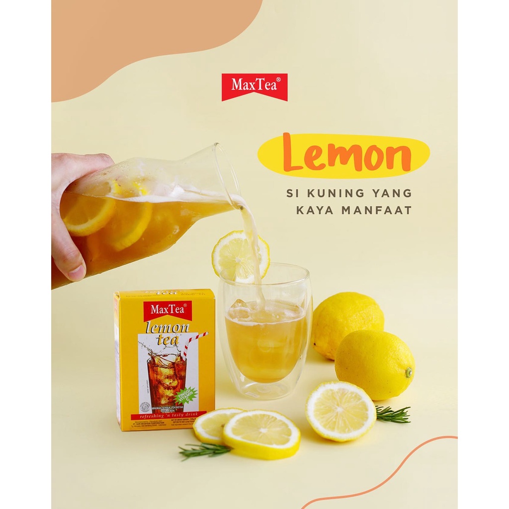 Max Tea Maxtea / LEMON TEH / 1 PACK Isi 30 Sachets Sachet ( 750 gram )