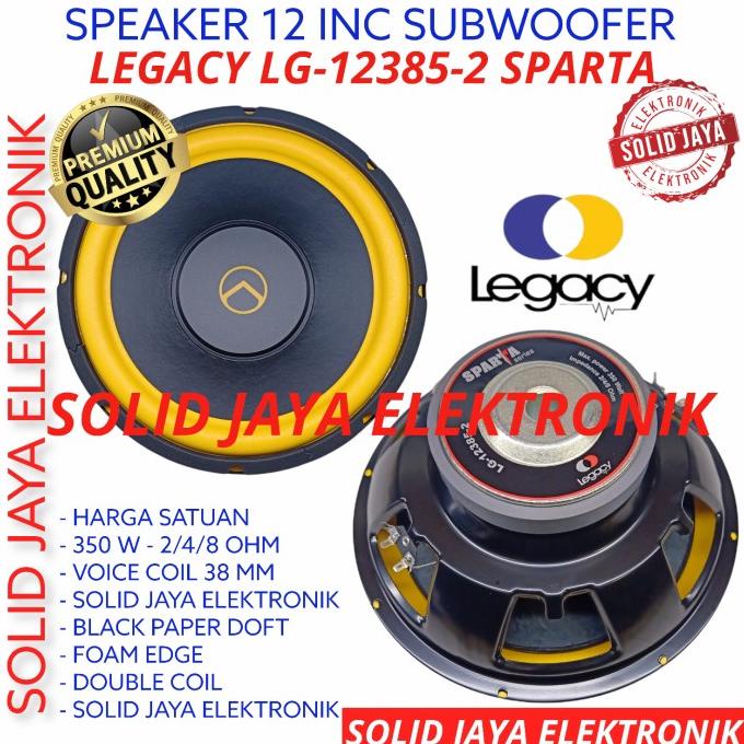 Speaker Subwoofer Legacy 12 Inc Lg-12385-2 Mobil Sparta 12385 Sub Inch