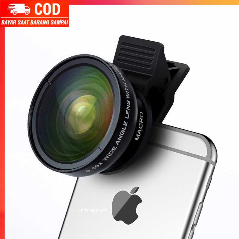 (100% BARANG ORI) Lensa Super Wide Angle Lens + Macro Smartphone - APL-0.45WM