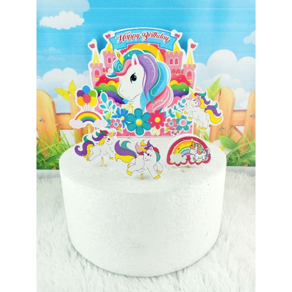 cake topper/topper kue UNICORN/hiasan kue UNICORN STYROFOAM