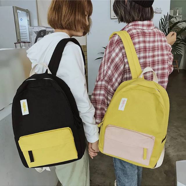 TAS RANSEL WANITA KOMBINASI DUA WARNA MULTIFUNGSI / TAS RANSEL / TAS ANAK / TAS / TAS SEKOLAHH