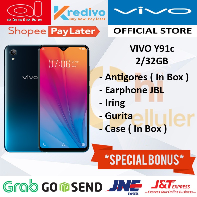 VIVO Y91c 2/32GB GARANSI RESMI ORIGINAL BONUS