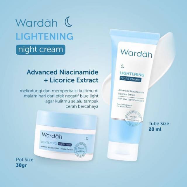 Wardah Lightening Day And Night Cream Advanced Niacinamide 30g 20ml - Pelembab dengan Advanced Niacinamide