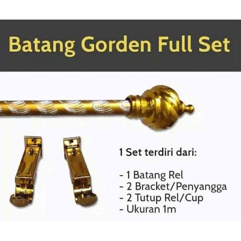 Batang / Rollet / Soka / Pipa Gorden 1 meter Full Set