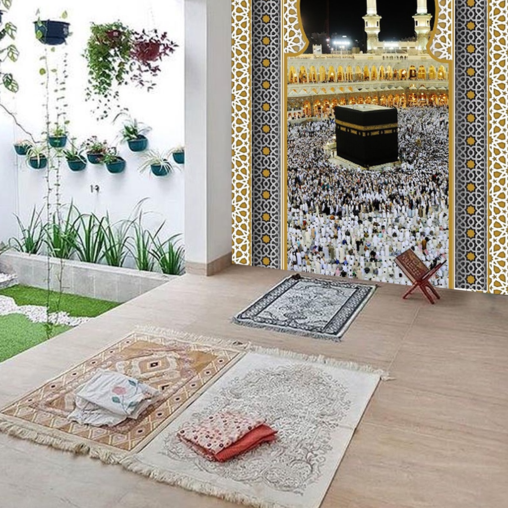 Wallpaper 3D Custom Islami Mihrob Musholla dalam Rumah