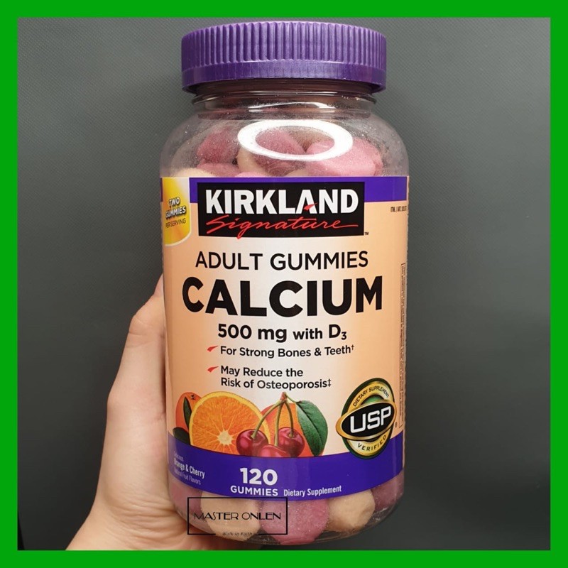 Kirkland Adult Gummies Calcium 500 mg with D3 120 gummies Usa