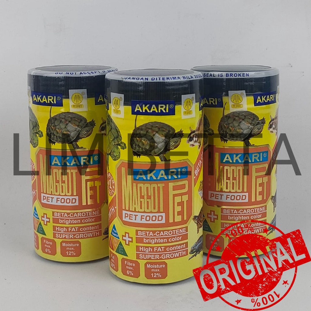 AKARI MAGGOT PET 40 GRAM SUPER GROWTH + BETA CAROTENE / MAKANAN IKAN