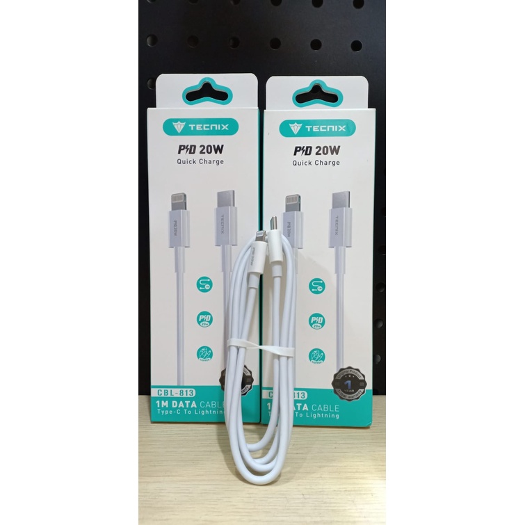 Kabel Type C to Lightning Tecnix CBL-813 Kabel Data Quick Charge 20W
