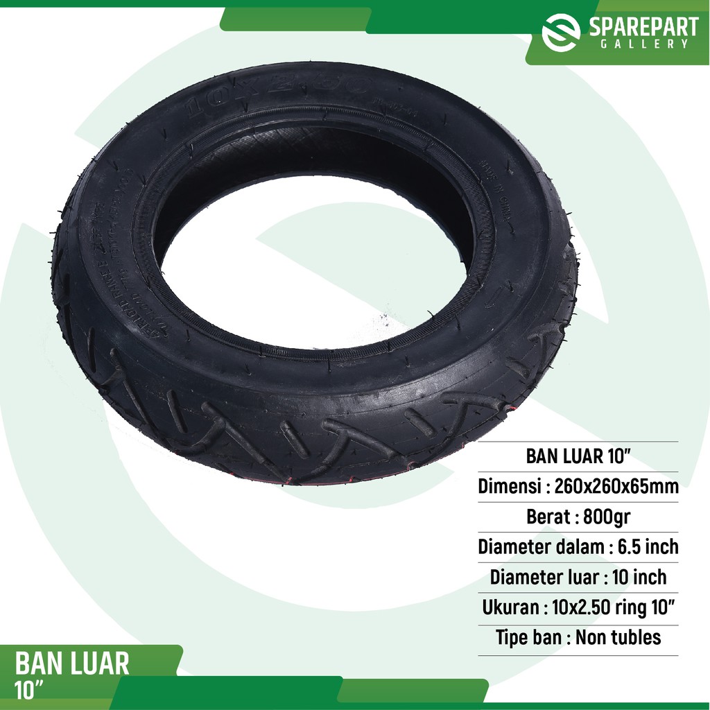 Ban luar 10inch 10x2.50 skuter listrik otoped ring10