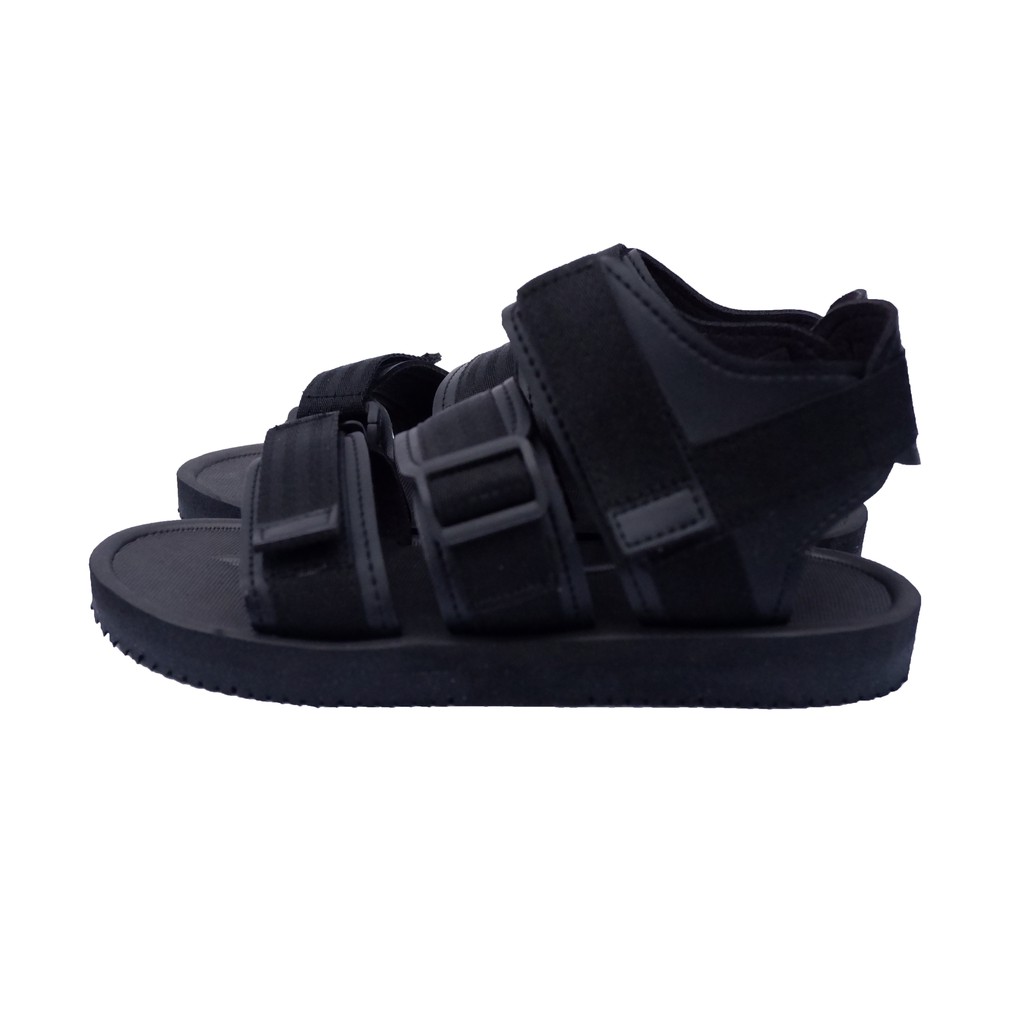 Sandal Gunung Pria Wanita Casual / sendal gunung wanita Full Black AENKA.ID FOOTWEAR HIJack 36-41