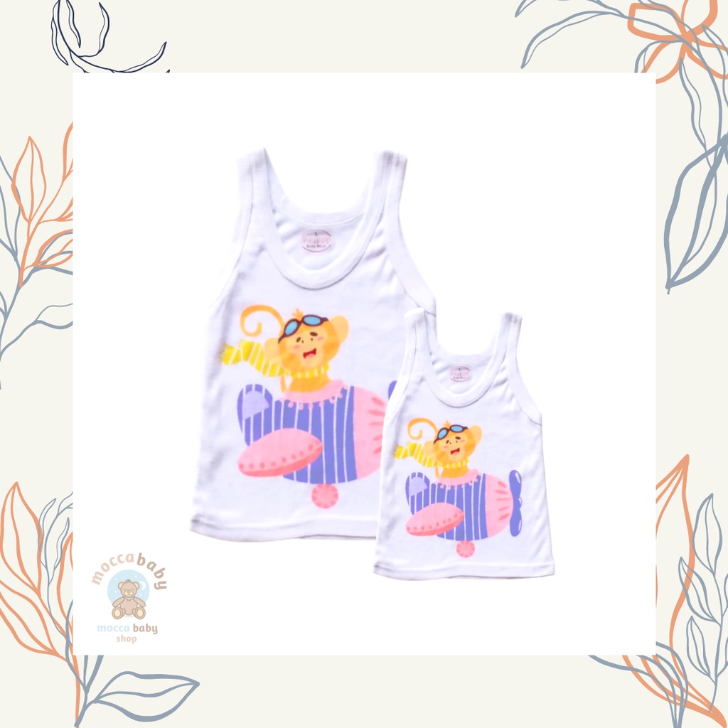 MBSS - SINGLET Harian Karakter Anak Kids SIZE 0-3 Tahun / Kaos Dalam Motif Kartun Unisex SS2