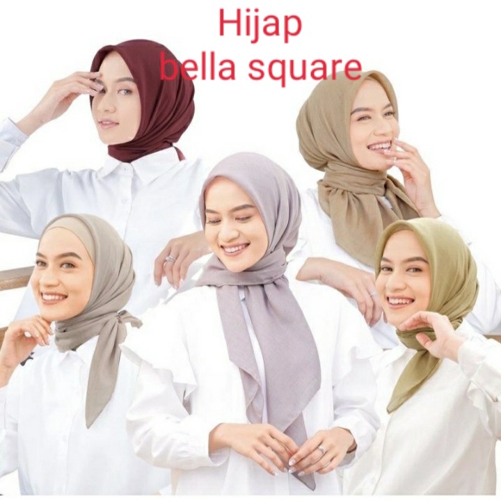 Selendang Kerudung Bella Square 40 Warna Hijab Segiempat