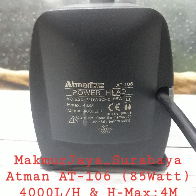 Atman AT-106 Pompa Celup Kolam/ Aquarium Submersible Water Pump