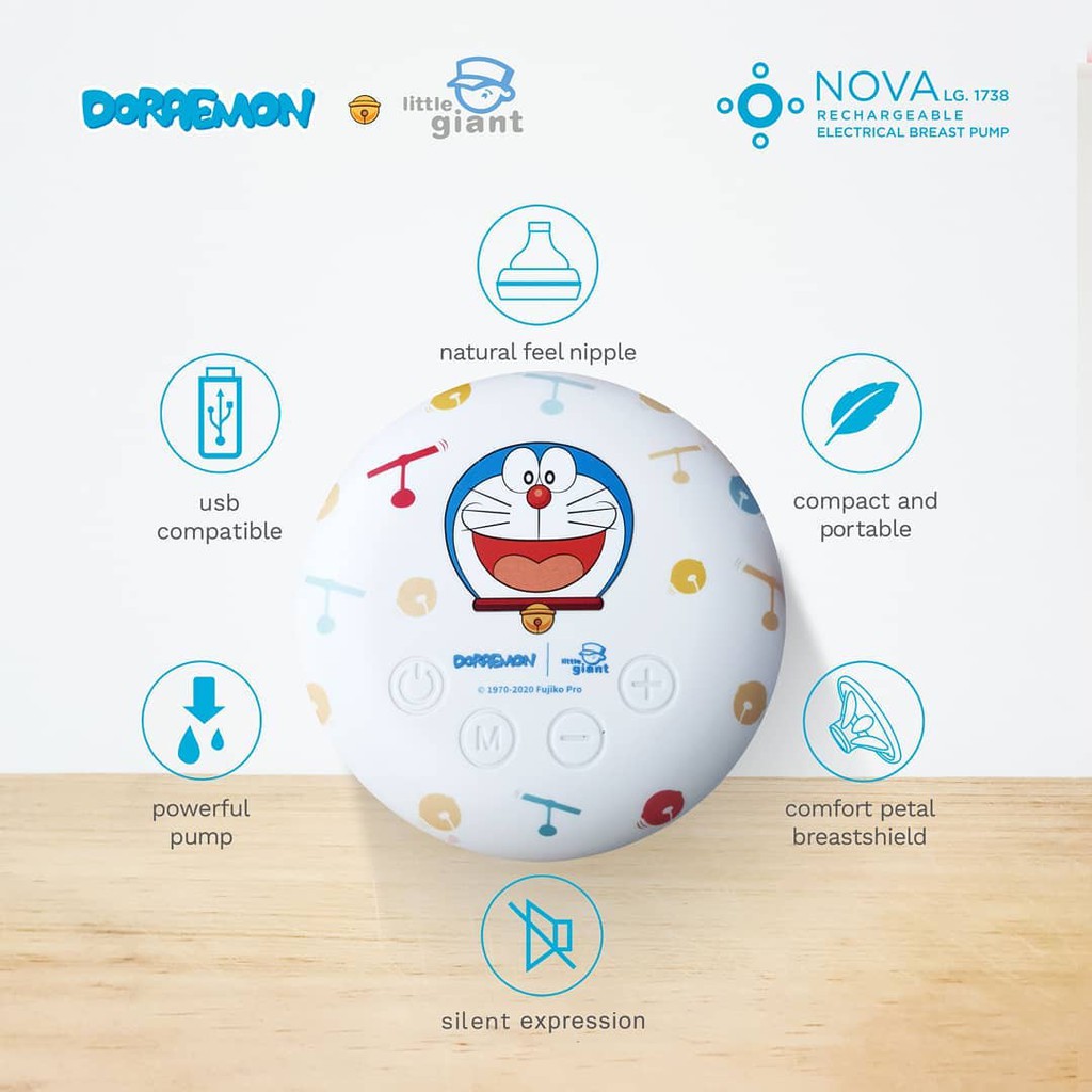 Little Giant Nova Rechargeable Electrical Breast Pump (Doraemon Series) - LG. 1738 Pompa Asi