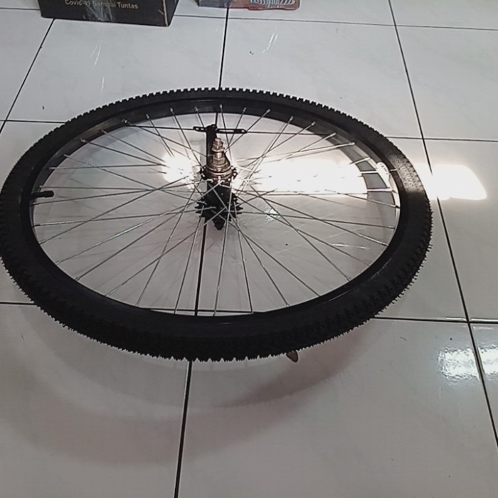 Paket Roda Sepeda 26 BELAKANG TERPEDO pelek +Jari BAN LUAR DALAM