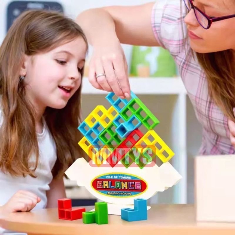 MAINAN ANAK TETRA TOWER TETRIS SUSUN BALOK KESEIMBANGAN / MAINAN EDUKASI