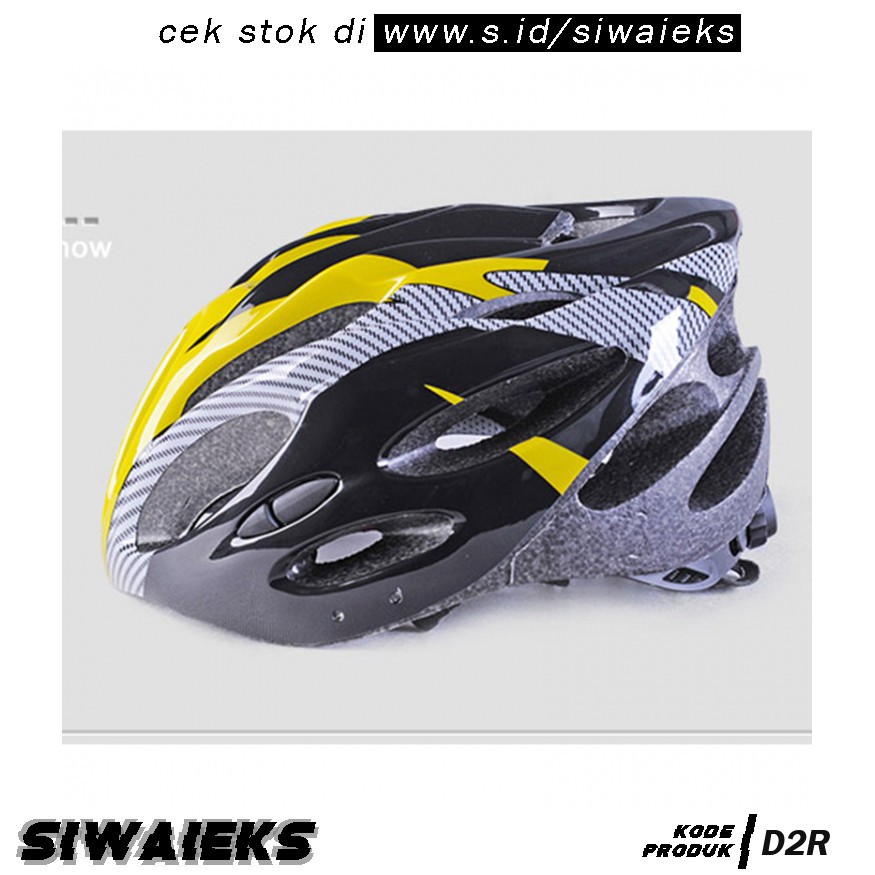 D2R TaffSPORT Helm Sepeda EPS Foam PVC Shell x10 Yellow Grab Medan