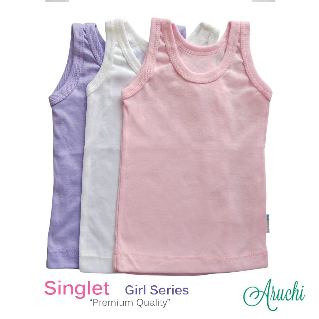 3 PCS ARUCHI Singlet kutung Kaos Dalam Bayi / SINGLET SPRING / SINGLET SUMMER GIRL BOY BAJU ANAK / BAJU BAYI NEWBORN, S M L XL SNI