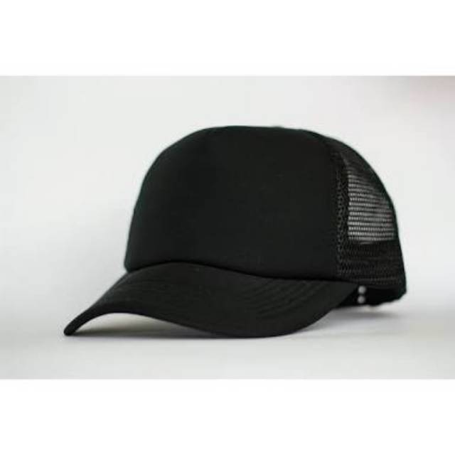 Topi jaring hitam polos/trucker pria/ topi dewasa
