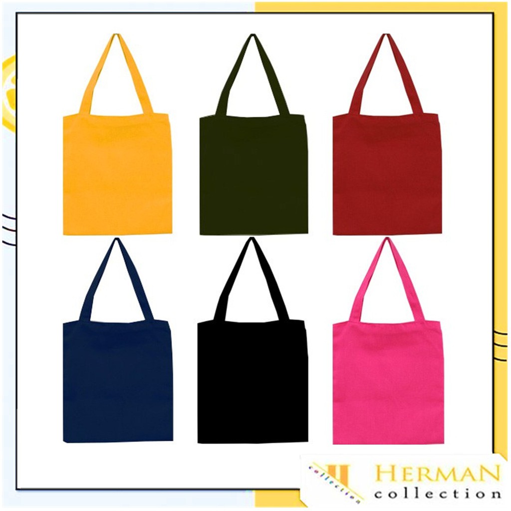 HC Totebag Polos  Warna  Warni Tote  Bag  Polos  Kanvas Tas 