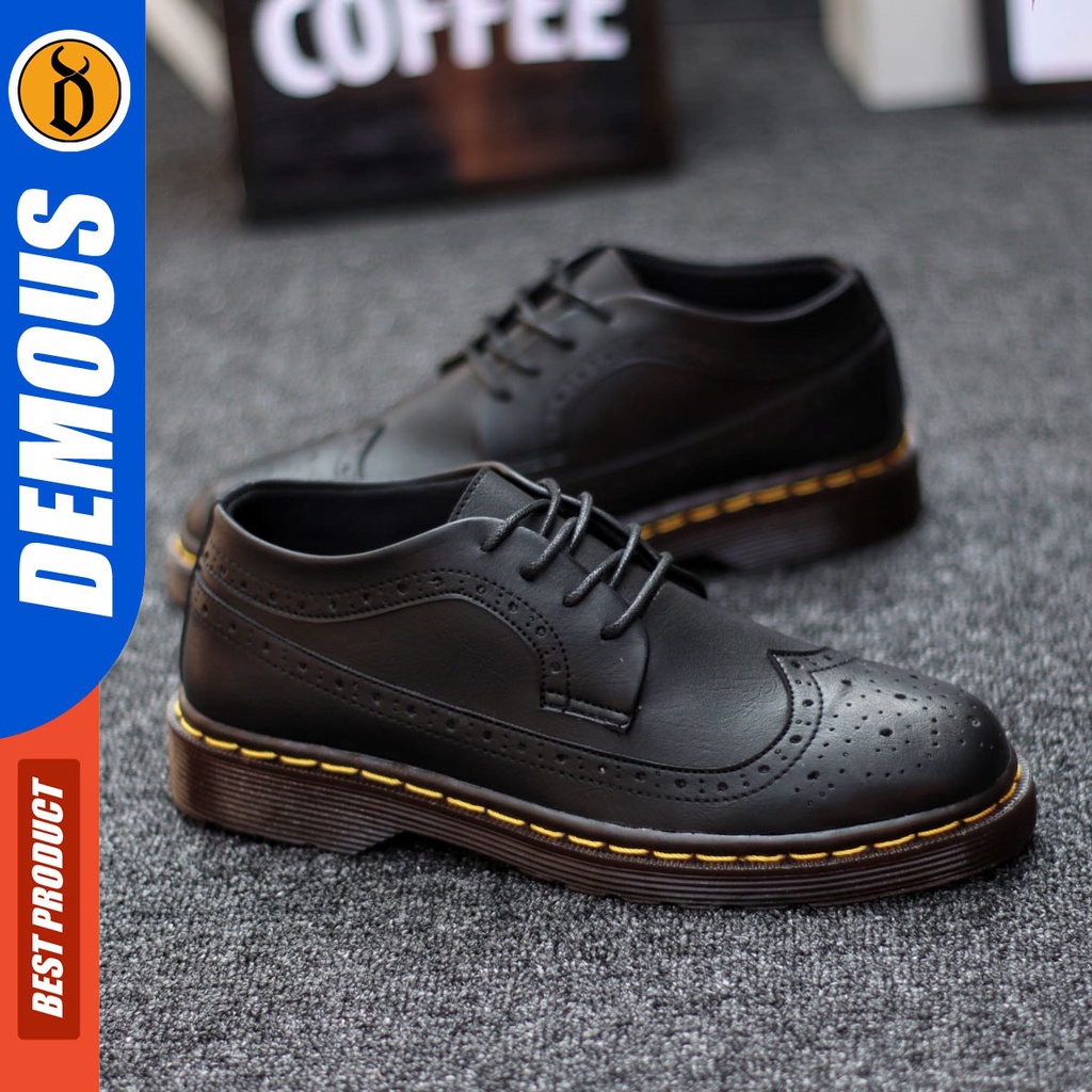 DEMOUS Wingtif - Sepatu Formal Pria Pantofel Kerja Docmart Oxford Original