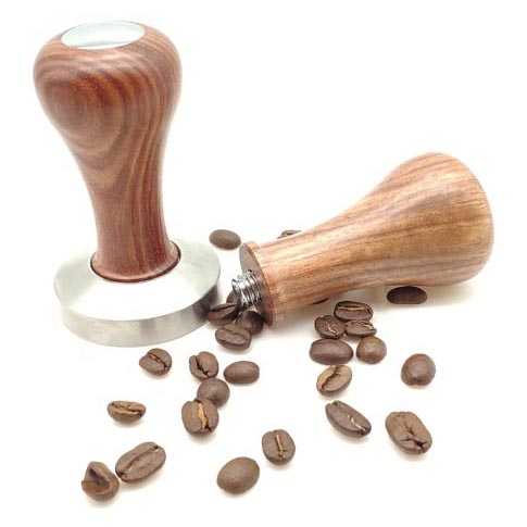 Tamper Kopi Coffee Espresso Tamping Peralatan Perlengkapan Bubuk Stainless Steel Kayu Wood Flat 51mm