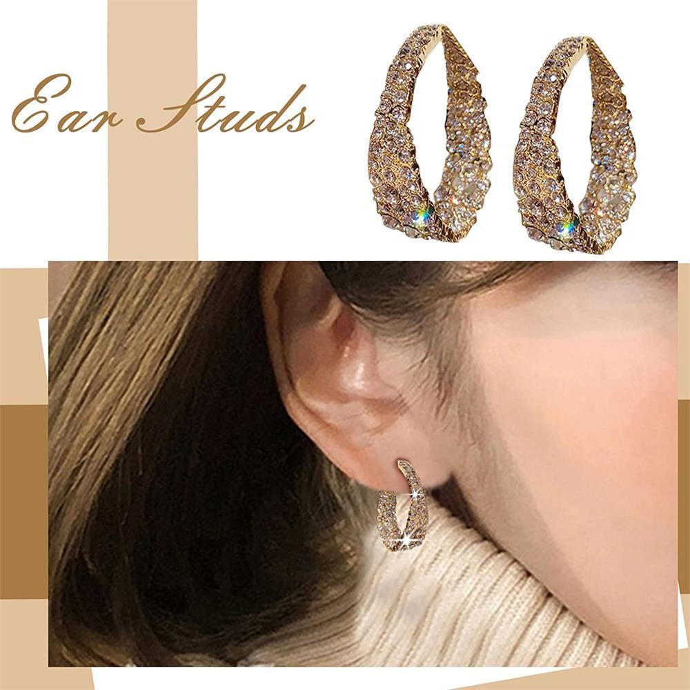 Lily Full Kristal Anting Hoop Pesta Aksesoris Fashion Hadiah Untuk Wanita Pria Hoop Menjuntai Stud