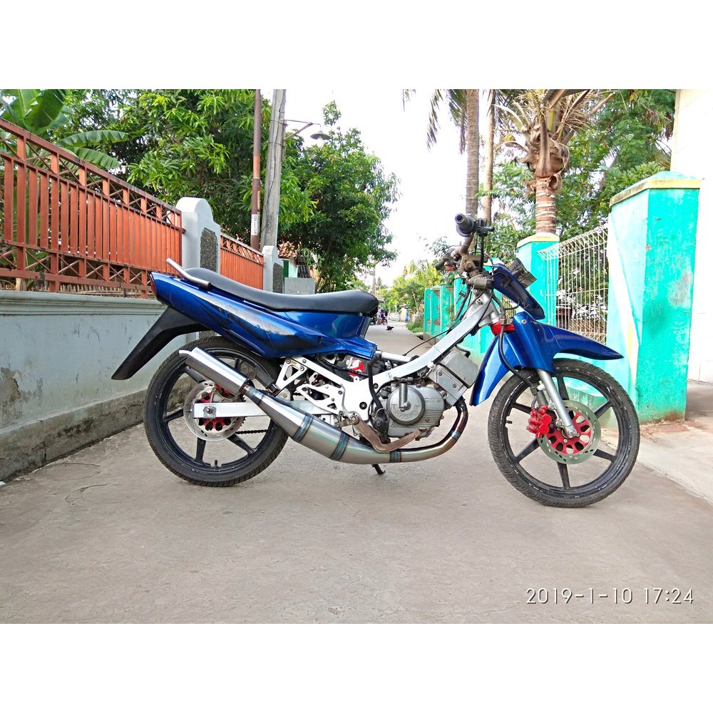 knalpot standar racing satria hiu 2 tak / hiu