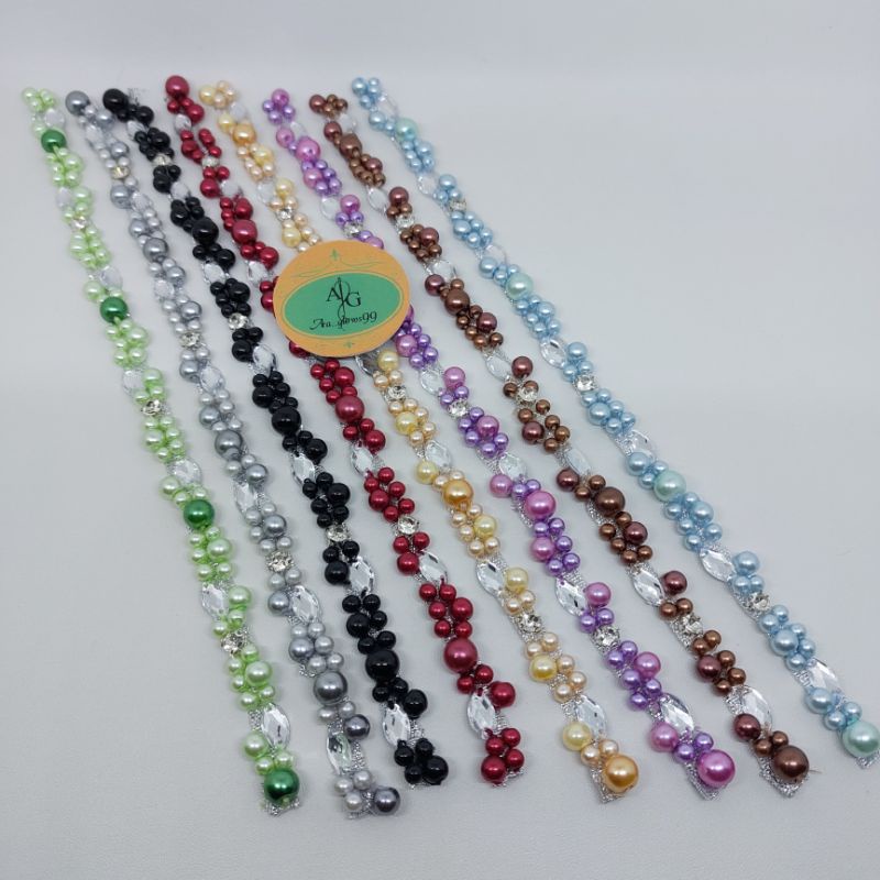 payet mutiara  rangkai jahit || manik-manik  rangkai mutiara || mute aksesoris wanita || mutiara sin