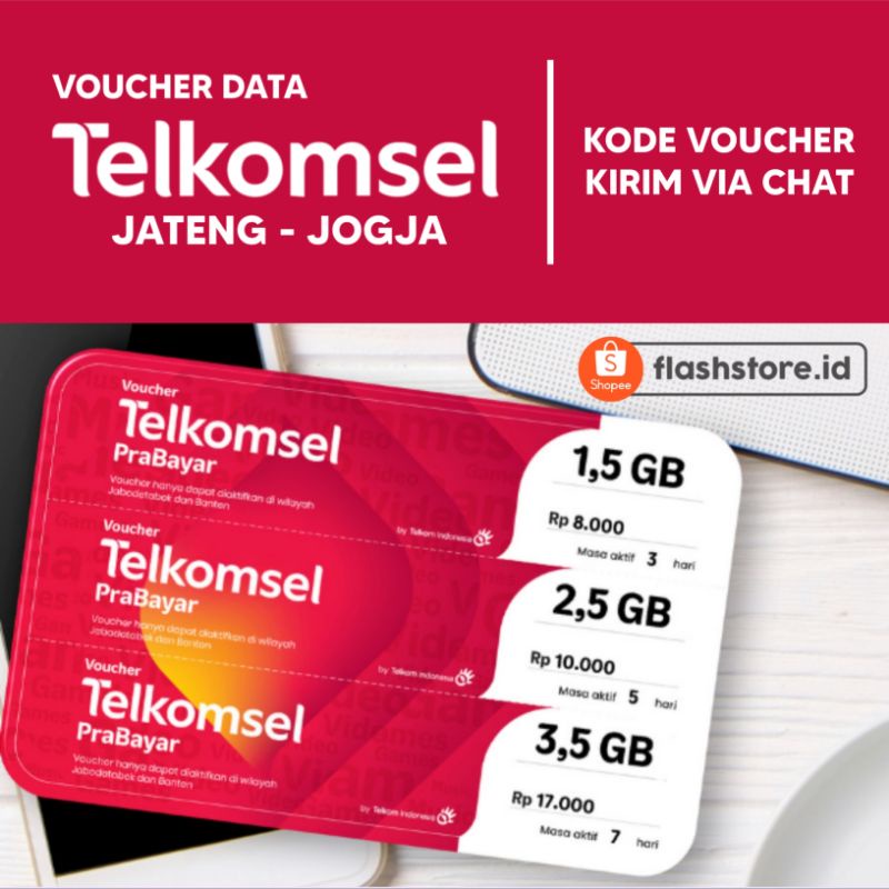 VOUCHER KUOTA DATA TELKOMSEL JATENG - JOGJA | KIRIM KODE VIA CHAT
