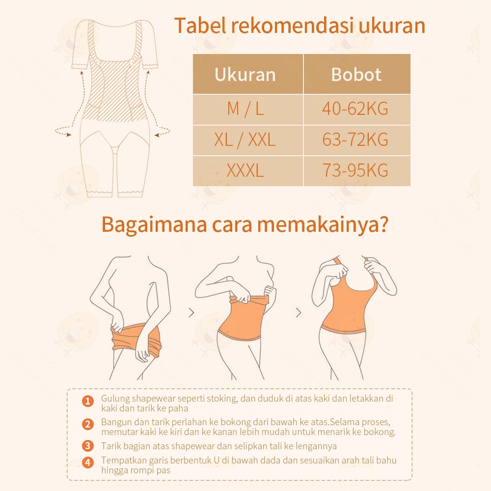 Lacoo Korset Pelangsing bernapas pengecil perut wanita shapewear untuk  40-95kg