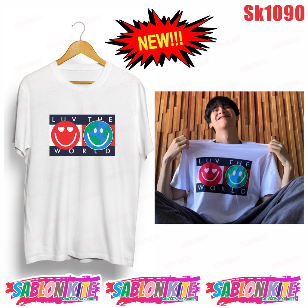 MURAH!!! KAOS TAY TAWAN LUV THE WORLD SK1090 UNISEX COMBED 30S BYK WRN