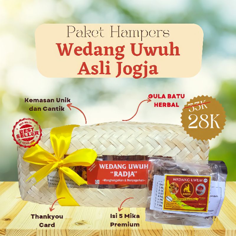 

Hampers / Gift Box / Parcel- [PREMIUM] Wedang Uwuh Rempah- Gula Batu Herbal + Mika Medium + Pita + Bubble Wrap - Oleh Oleh Khas Jogjakarta